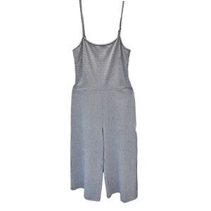 Versona Women's Black and White Houndstooth Jumpsuit Smocked Back Medium